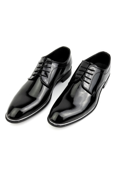 Men's Black Patent Leather Classic Wedding Shoes Rgn-570 - 6