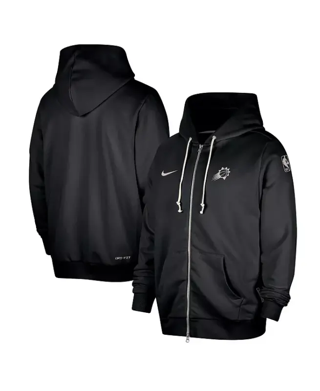 Men's Black Phoenix Suns Authentic Standard Issue Full-Zip Hoodie Jacket-Black - 1