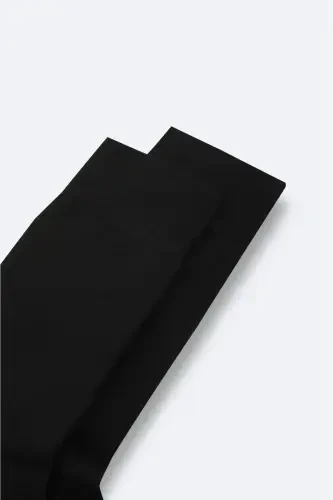 Men's Black Plain Bamboo Ankle Socks B008505-Black - 3