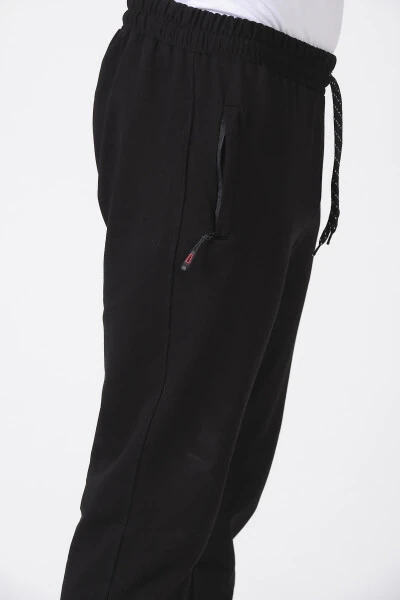 Men's Black Plain Tracksuit Bottoms - GIYMODA (1)