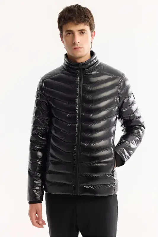 Men's Black Puffer Jacket - 2