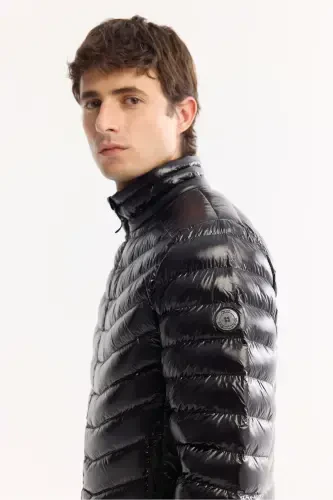 Men's Black Puffer Jacket - 4