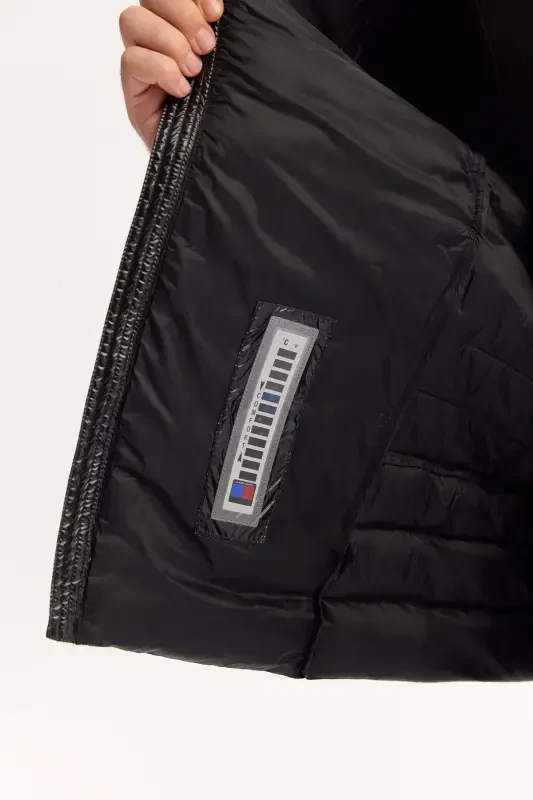 Men's Black Puffer Jacket - 5