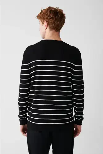 Men's Black Rayon Knit Sweater - 4