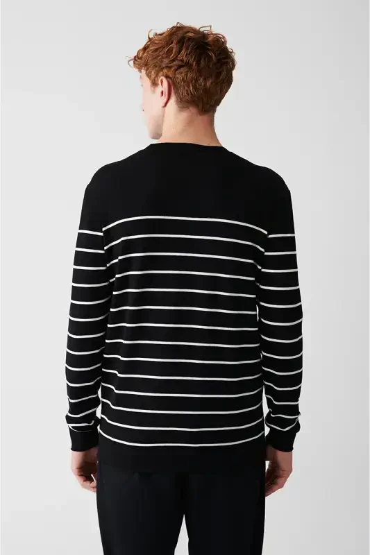 Men's Black Rayon Knit Sweater - 4