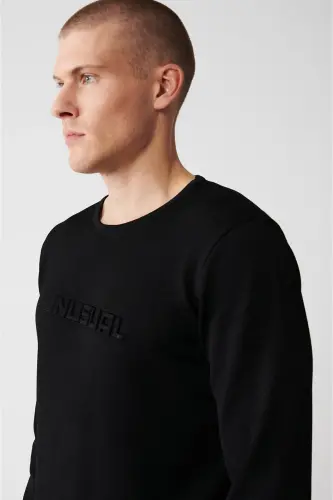 Men's Black Rayon Knit Sweater - AVVA (1)