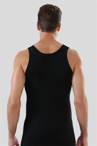 Men's Black Ribbed Tank Top 3-Pack 100% Cotton - 5