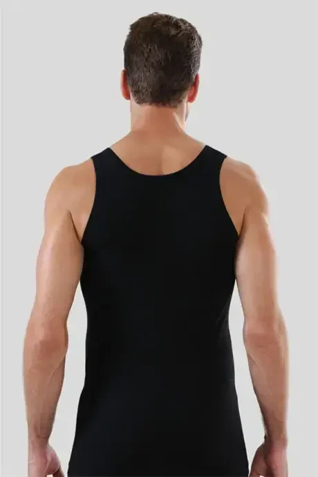 Men's Black Ribbed Tank Top 3-Pack 100% Cotton - 5