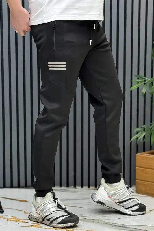 Men's Black Scuba Sweatpants - 5