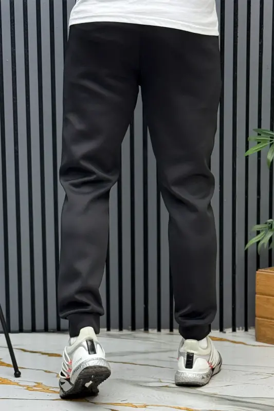 Men's Black Scuba Sweatpants - 7