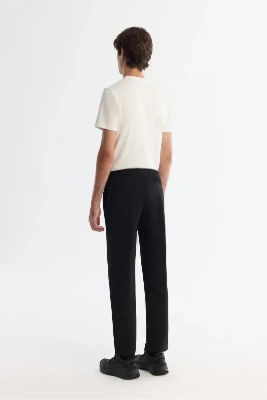 Men's Black Side Pocket Elastic Waist Drawstring Relaxed Fit Jogger Pants E003000 - 3