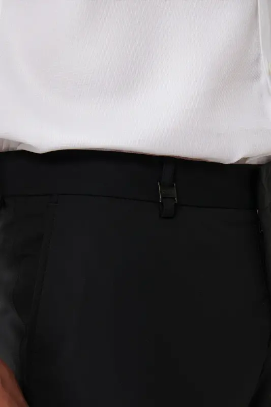 Men's Black Side Pocket Water Repellent Bi-Stretch Slim Fit Suit Dress Pants A41y3230 - 6