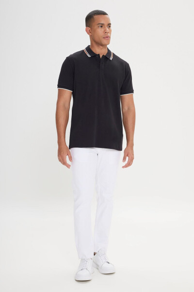 Men's Black Slim Fit 100% Cotton Polo Shirt - ALTINYILDIZ CLASSICS (1)