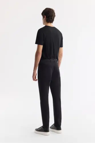 Men's Black Slim Fit Classic Waist Textured Cotton 5 - 4