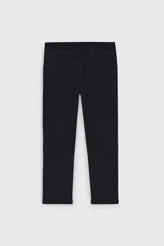 Men's Black Slim Fit Comfort Cut Drawstring Waist Side Pocket Jogger Pants - 9