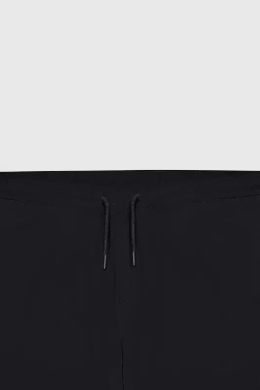 Men's Black Slim Fit Comfort Cut Drawstring Waist Side Pocket Jogger Pants - 10