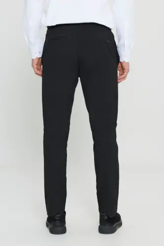 Men's Black Slim Fit Comfort Cut Drawstring Waist Side Pocket Jogger Pants - 8