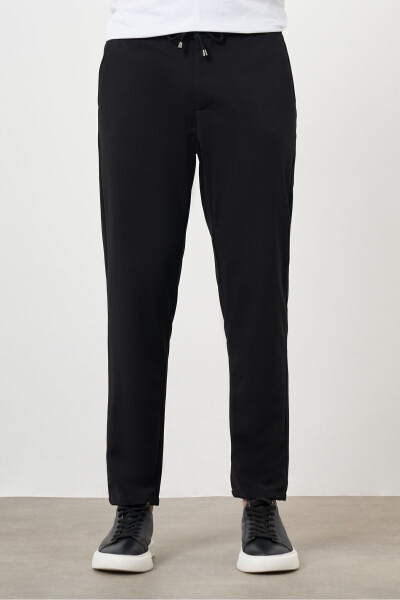 Men's Black Slim Fit Jogger Pants - 13