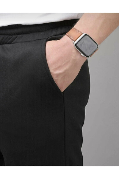 Men's Black Slim Fit Jogger Sweatpants - 3