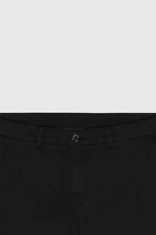 Men's Black Slim Fit Narrow Cut Cotton Stretch Textured Side Pocket Trousers - 8