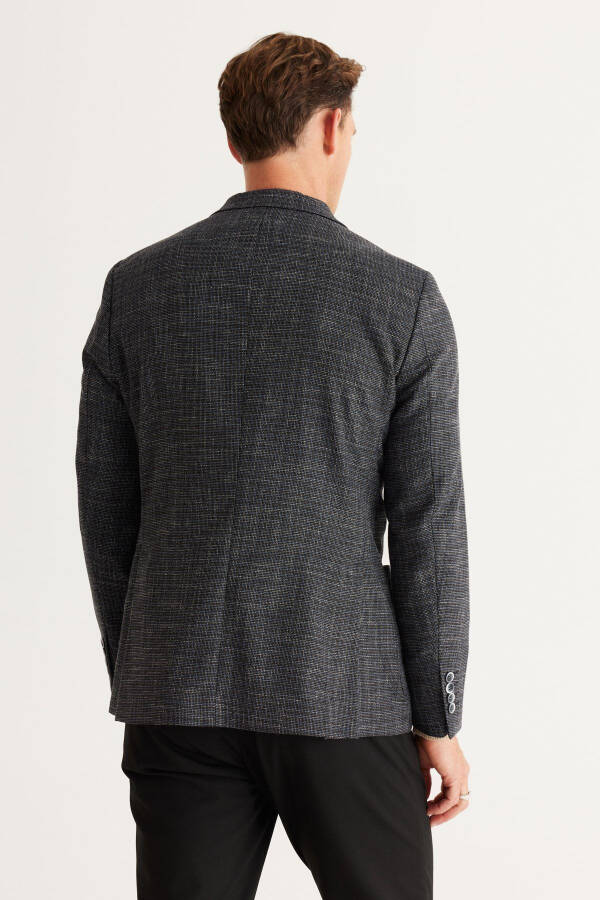 Men's Black Slim Fit Narrow Cut Swallow Collar Cotton - 11