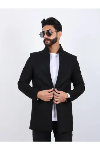 Men's Black Slim Fit Peacoat 