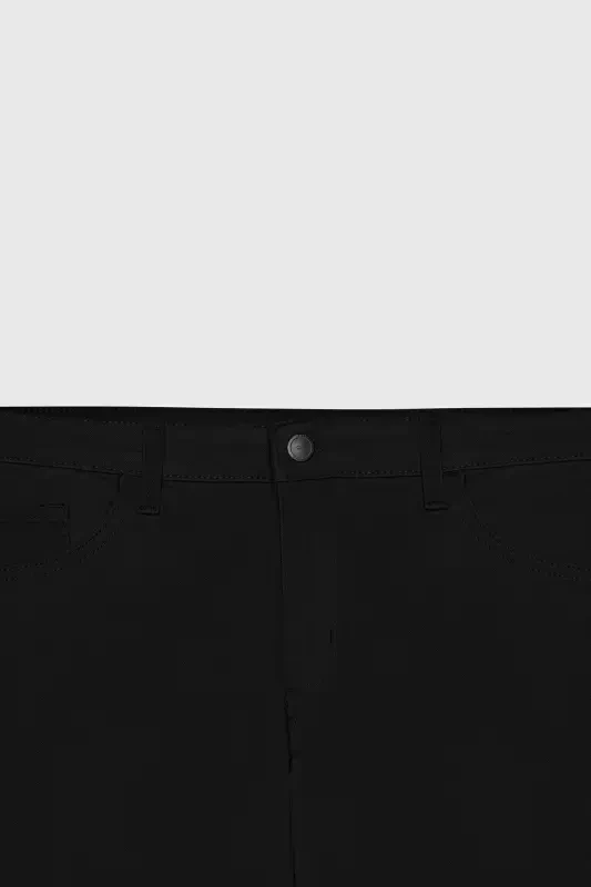 Men's Black Slim Fit Skinny 5 Pocket Cotton Canvas Stretch Chino Pants - 9