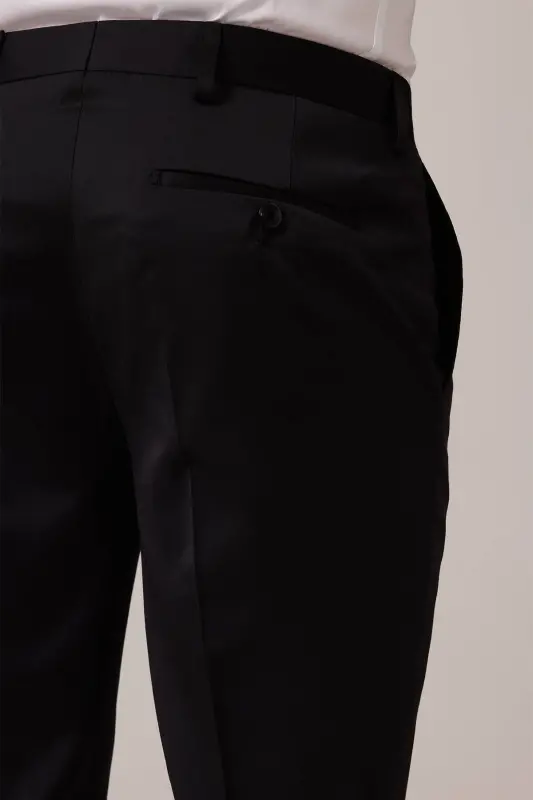 Men's Black Slim Fit Swallow Collar Tuxedo - 7