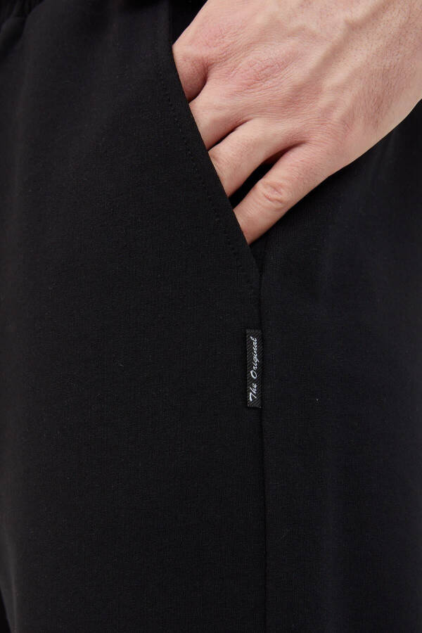 Men's Black Straight Leg Sweatpants - 4