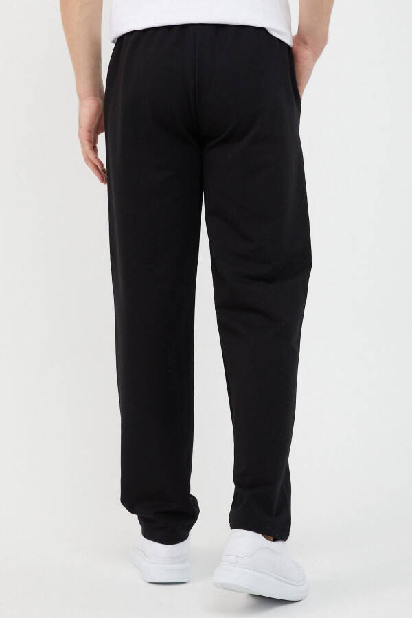 Men's Black Straight Leg Sweatpants - 5