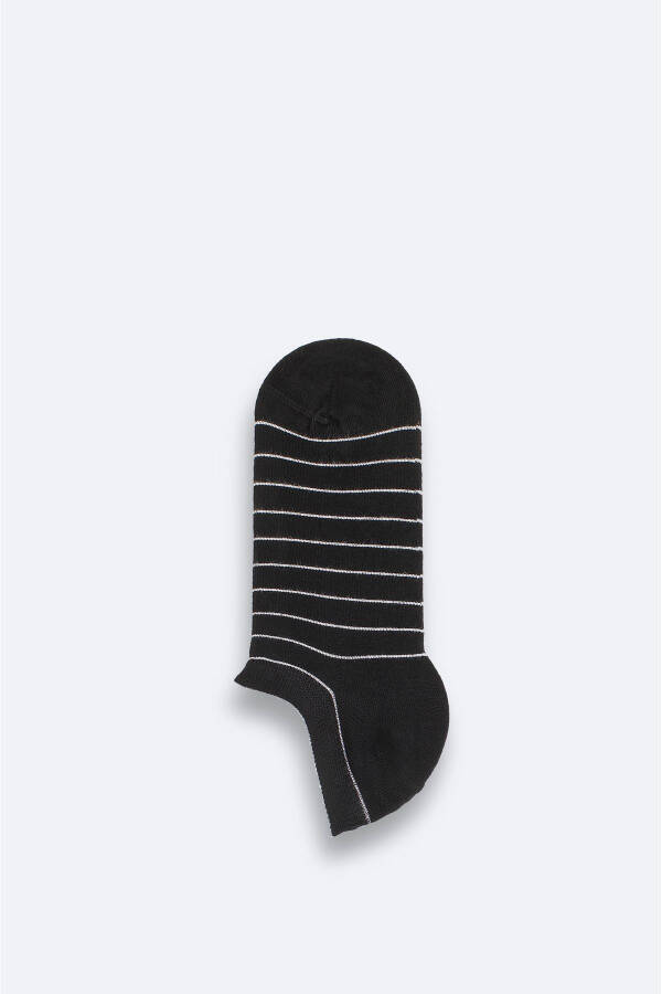 Men's Black Striped Bamboo Slipper Socks - 1