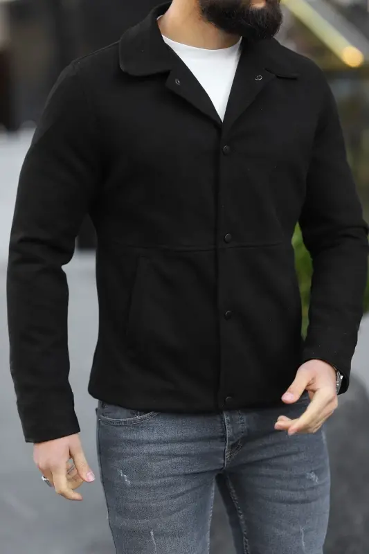 Men's Black Suede Jacket-Black Suede - 2