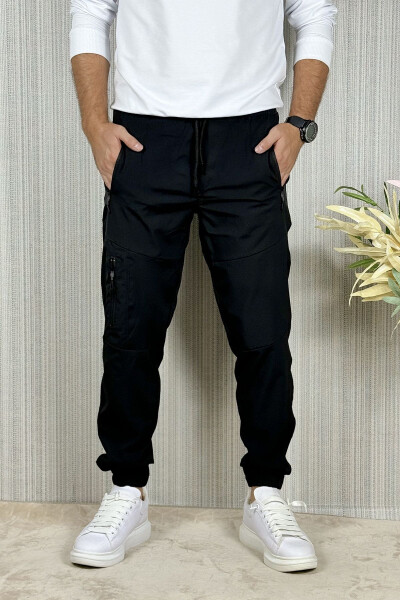 Men's Black Summer Outdoor Sports Lycra Jogger Pants - 11