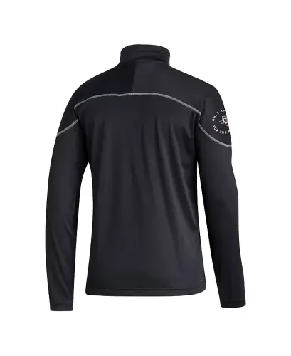 Men's Black Texas A&M Aggies AEROREADY Knit Quarter-Snap Jacket-Black - 2