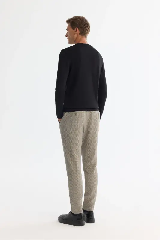 Men's Black Turtleneck Viscose Knit Sweater B005021-Black - 4