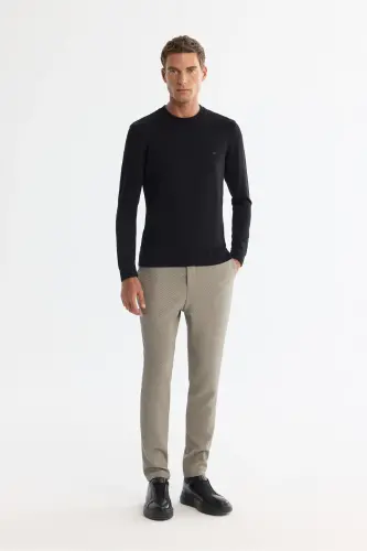 Men's Black Turtleneck Viscose Knit Sweater B005021-Black - 5