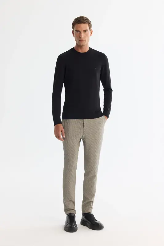 Men's Black Turtleneck Viscose Knit Sweater B005021-Black - 5