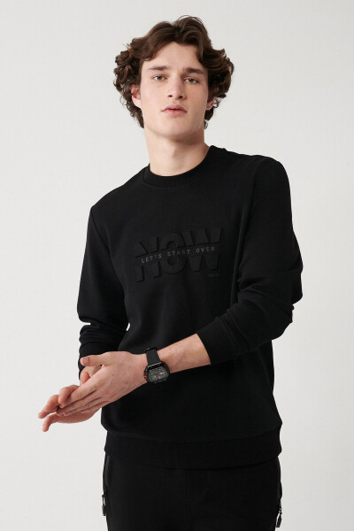 Men's Black Unisex Sweatshirt - 7