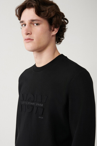 Men's Black Unisex Sweatshirt - 8