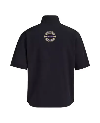 Men's Black Washington Huskies 2024 Half-Zip Short Sleeve Training Jacket-Black - 3