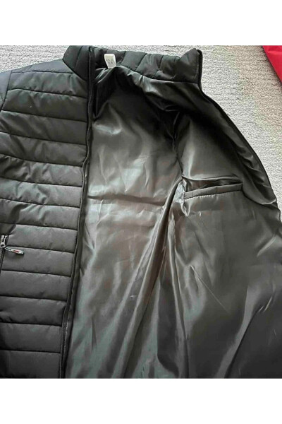 Men's Black Waterproof Zippered Slimfit Inner Pocket Puffer Jacket - 12