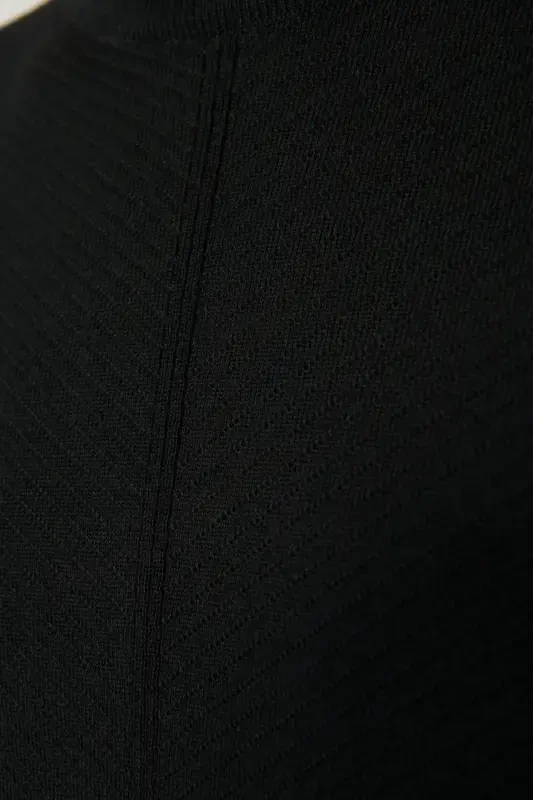 Men's Black Wool Knit Sweater - 5