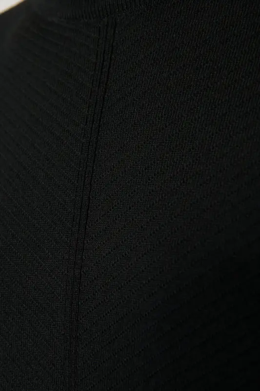 Men's Black Wool Knit Sweater - 5