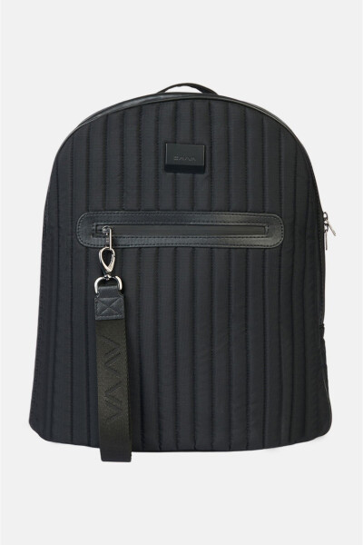 Men's Black Zipper Backpack - 6