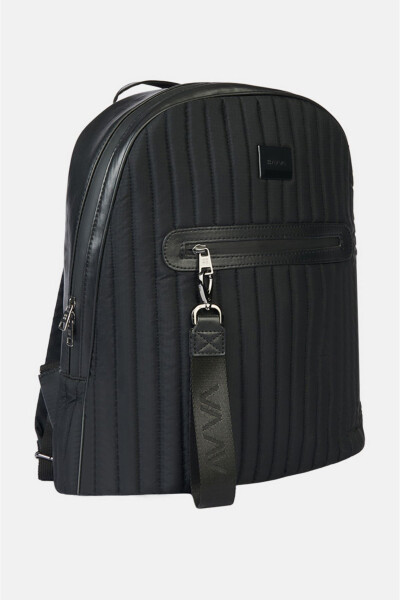 Men's Black Zipper Backpack - 8