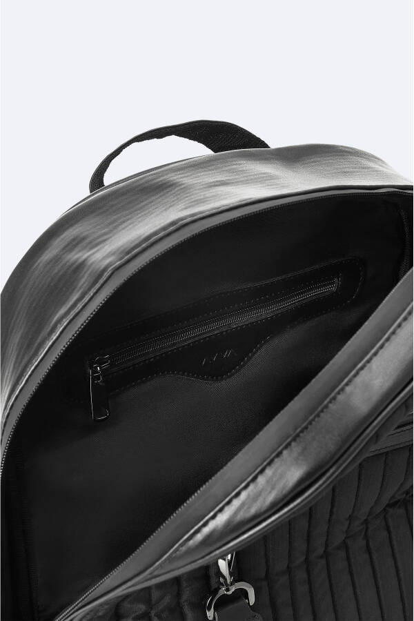 Men's Black Zipper Backpack - 5