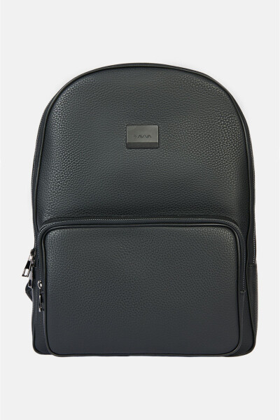 Men's Black Zippered Backpack - 8