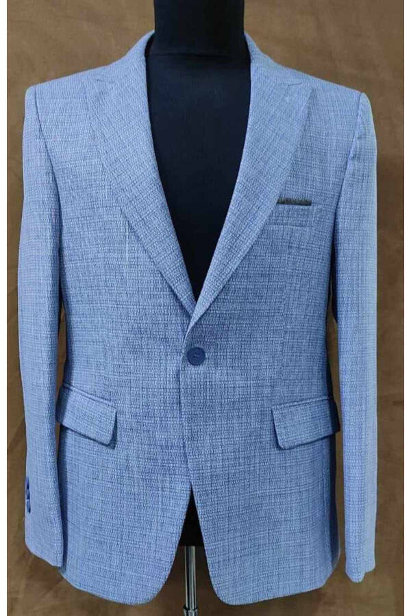 Men's Blazer Jacket Italian Style Slim Fit Pointed Collar Single Breasted Jacket 6 Drop Suit Combination - 1