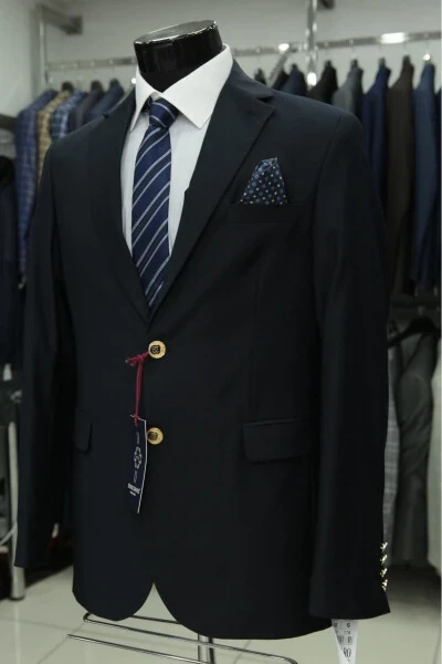 Men's Blazer with Metal Buttons - MASSARO