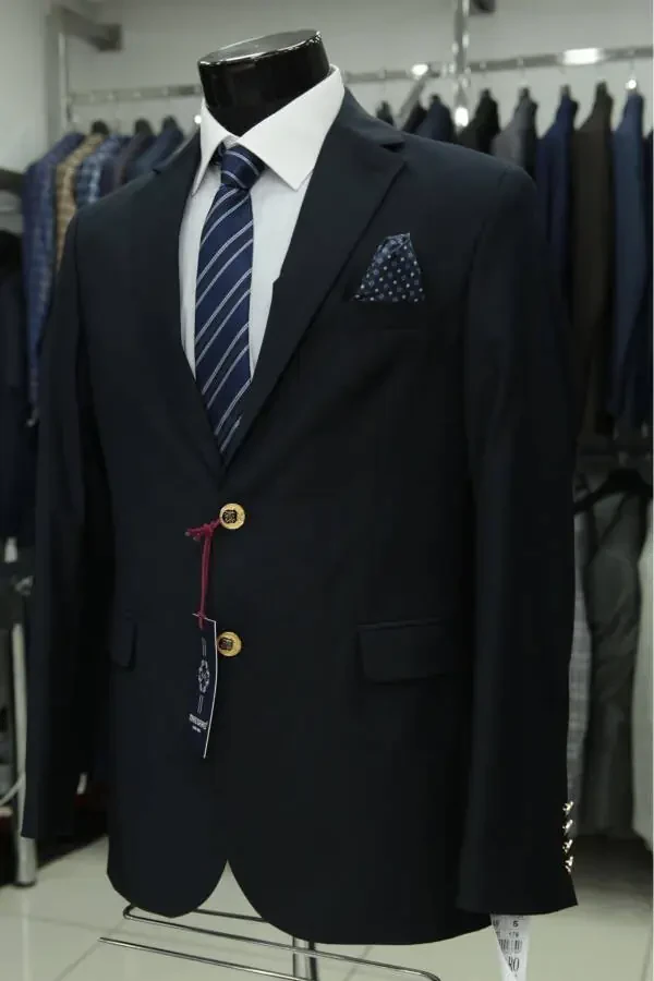 Men's Blazer with Metal Buttons - 1